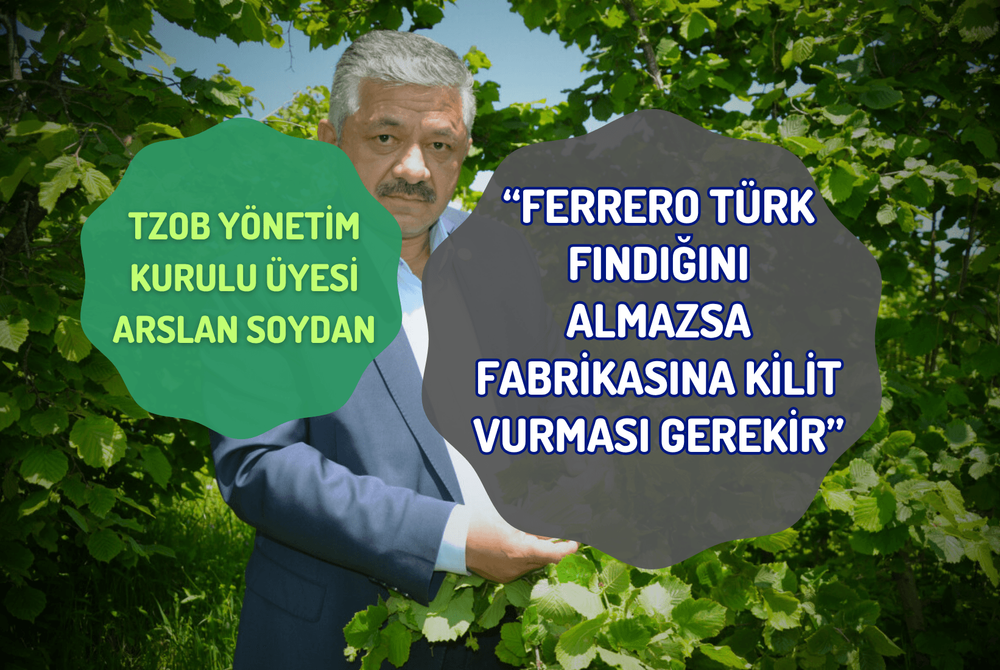 Arslan Soydan: “Ferrero Türk Fındığını Almazsa Fabrikasına Kilit Vurması Gerekir”